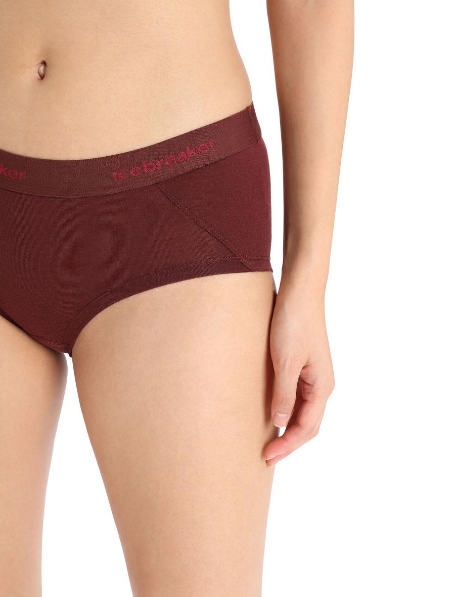 Icebreaker Merino Sprite Hot Pants Női Fehérnemű Piros | HU 1706MQZA